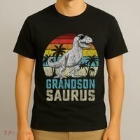 Grandsonsaurus T Rex Dinosaur Grandson Saurus Family T-Shirt thumb 3