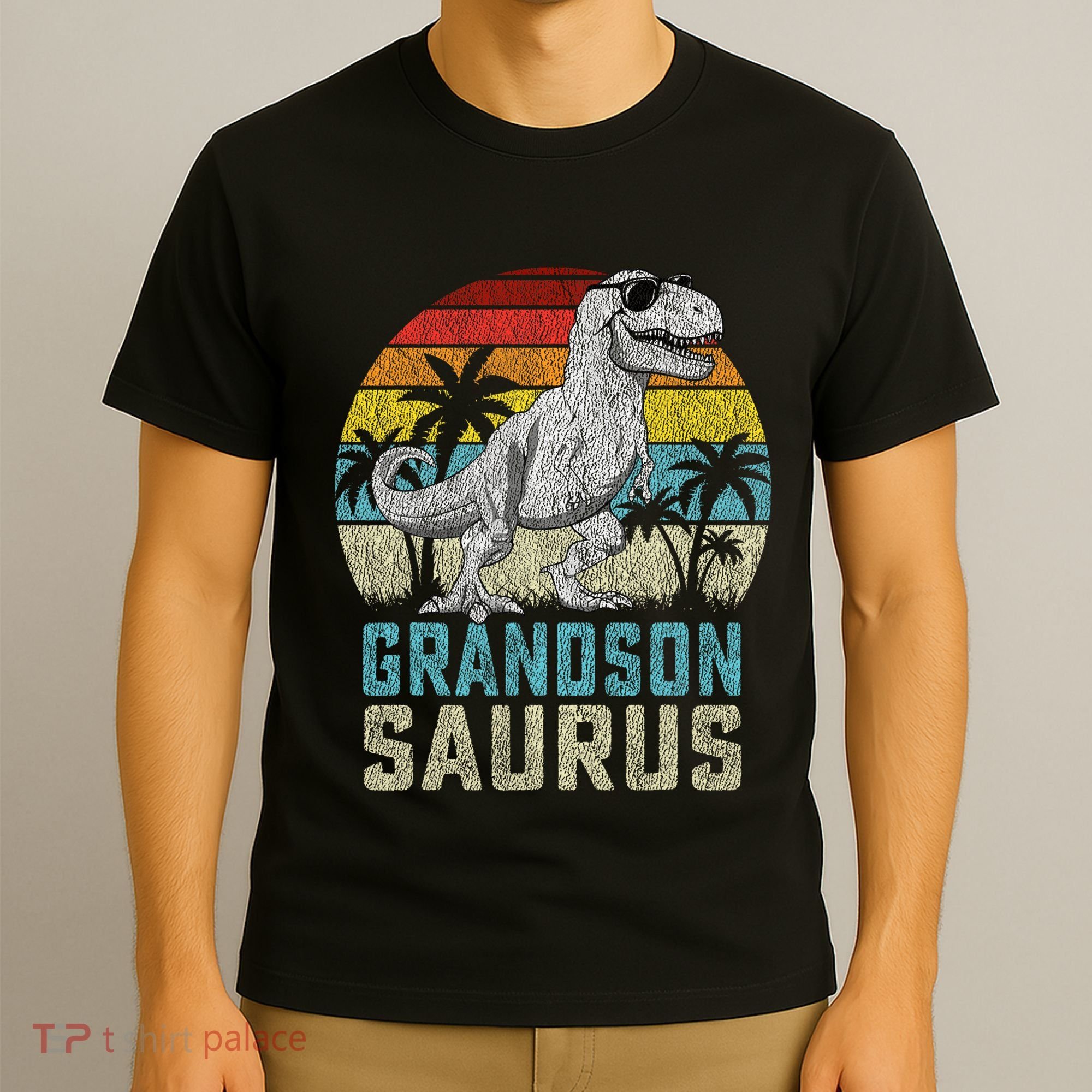Grandsonsaurus T Rex Dinosaur Grandson Saurus Family T-Shirt
