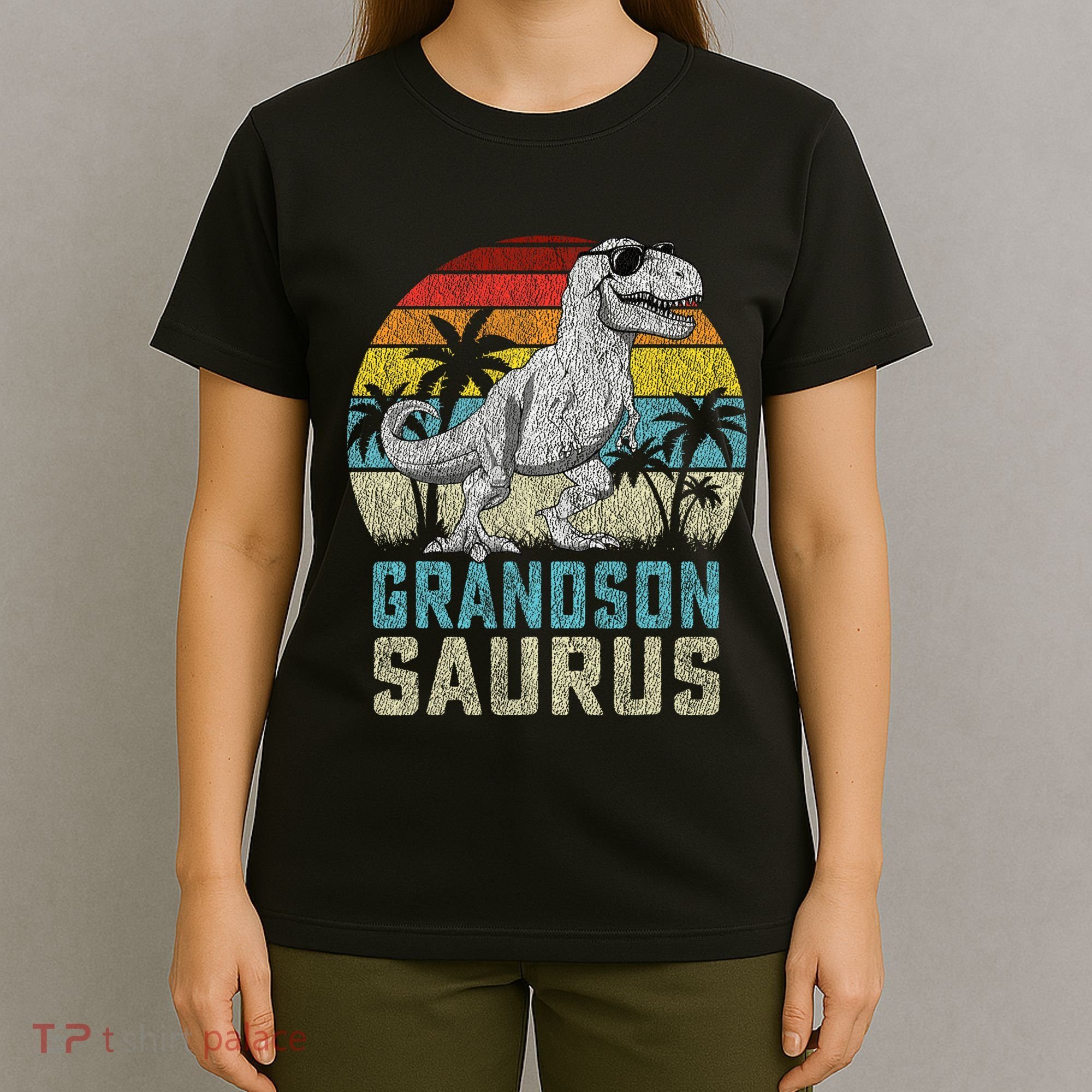 Grandsonsaurus T Rex Dinosaur Grandson Saurus Family T-Shirt