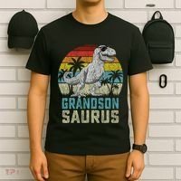 Grandsonsaurus T Rex Dinosaur Grandson Saurus Family T-Shirt thumb 6