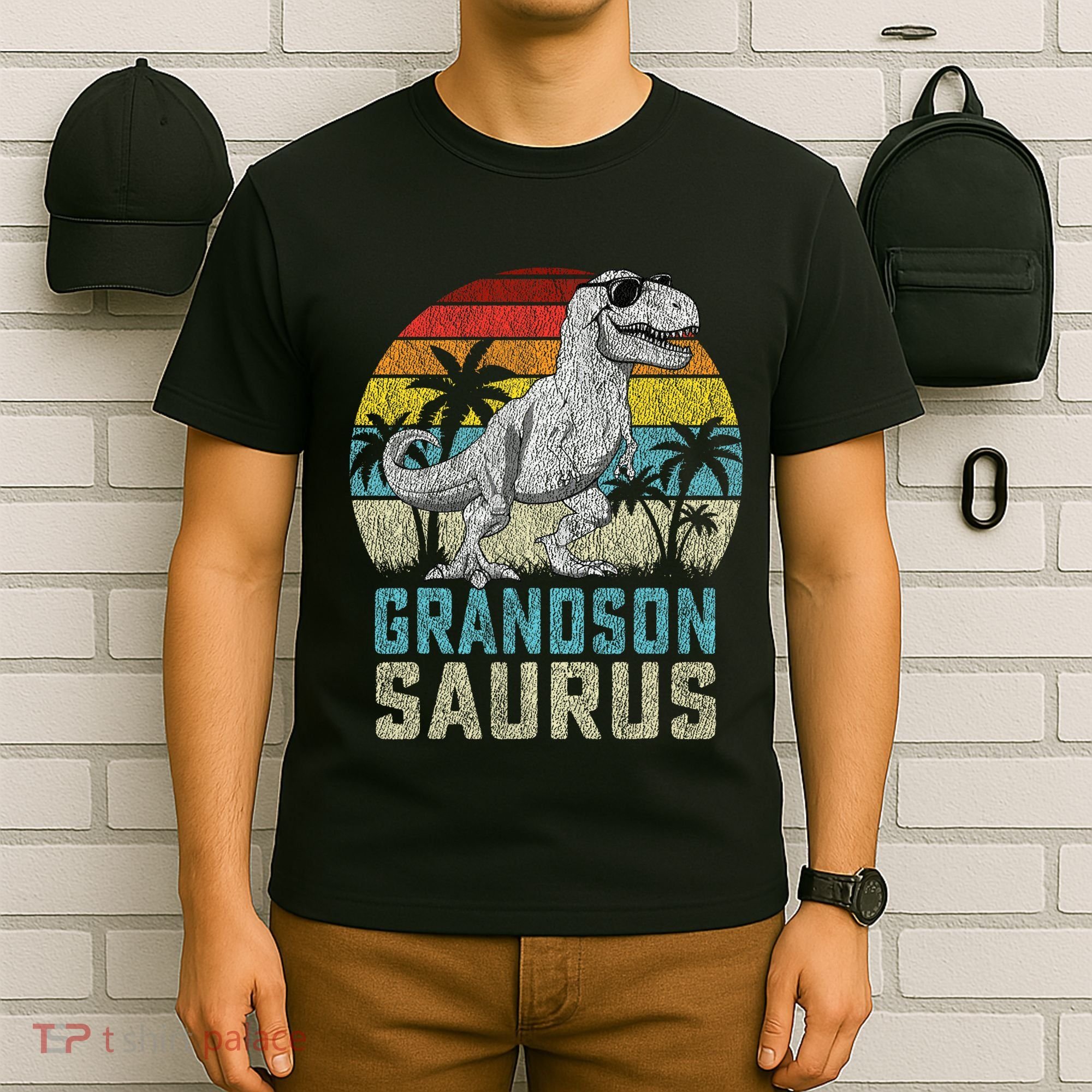 Grandsonsaurus T Rex Dinosaur Grandson Saurus Family T-Shirt