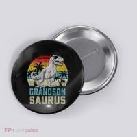 Grandsonsaurus T Rex Dinosaur Grandson Saurus Family Button thumb 0