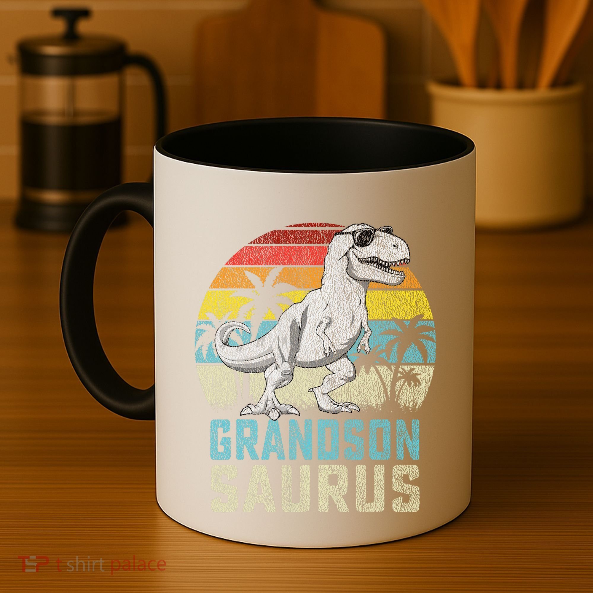 Grandsonsaurus T Rex Dinosaur Grandson Saurus Family Coffee Mug