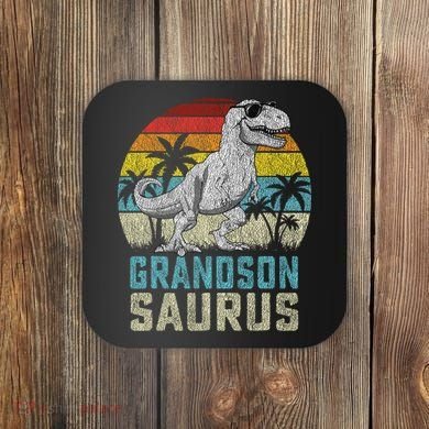 Grandsonsaurus T Rex Dinosaur Grandson Saurus Family Coaster