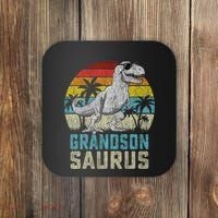 Grandsonsaurus T Rex Dinosaur Grandson Saurus Family Coaster thumb 0