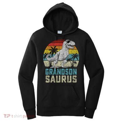 Grandsonsaurus T Rex Dinosaur Grandson Saurus Family Women's Hoodie