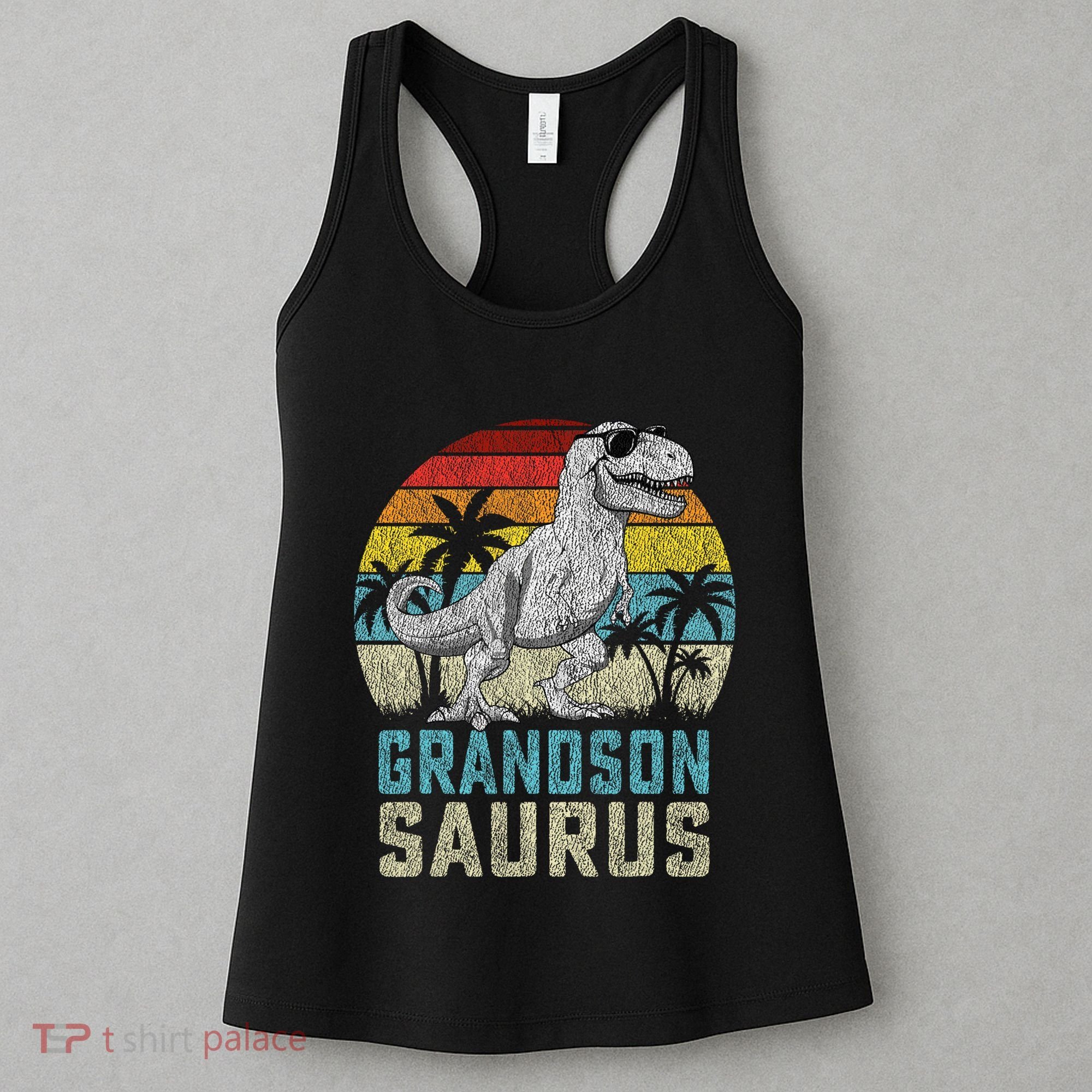 Grandsonsaurus T Rex Dinosaur Grandson Saurus Family Women's Tank Top