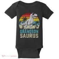 Grandsonsaurus T Rex Dinosaur Grandson Saurus Family Baby Bodysuit thumb 0