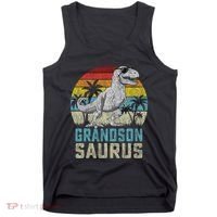 Grandsonsaurus T Rex Dinosaur Grandson Saurus Family Tank Top thumb 0