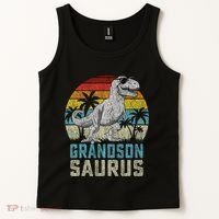 Grandsonsaurus T Rex Dinosaur Grandson Saurus Family Tank Top thumb 2