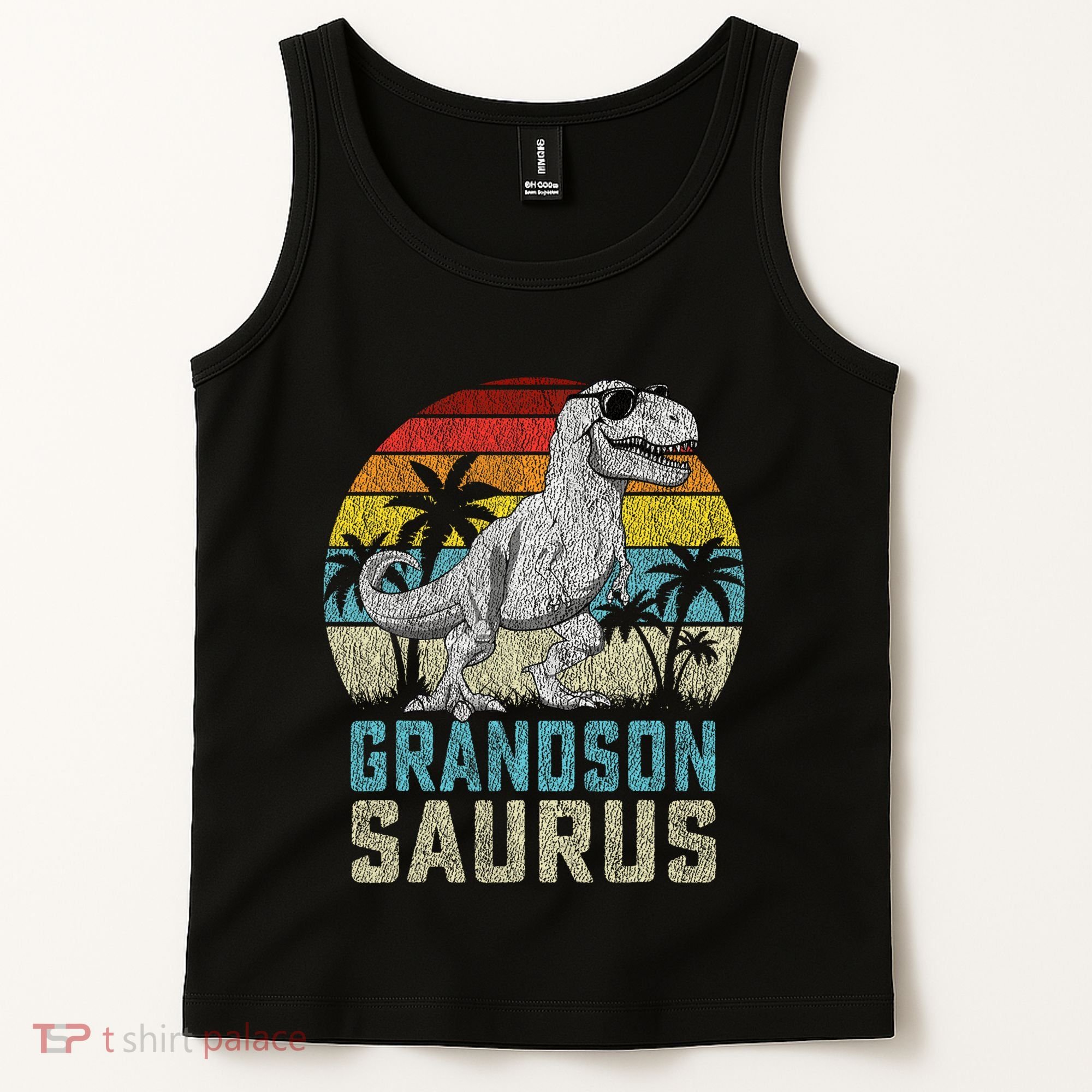 Grandsonsaurus T Rex Dinosaur Grandson Saurus Family Tank Top