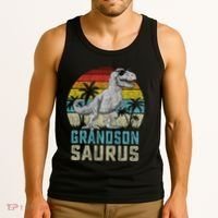 Grandsonsaurus T Rex Dinosaur Grandson Saurus Family Tank Top thumb 3