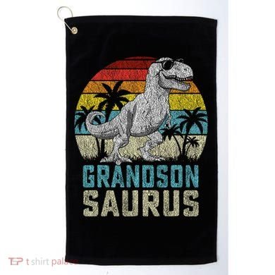 Grandsonsaurus T Rex Dinosaur Grandson Saurus Family Golf Towel