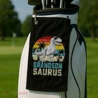 Grandsonsaurus T Rex Dinosaur Grandson Saurus Family Golf Towel thumb 2
