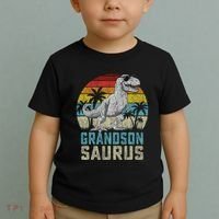 Grandsonsaurus T Rex Dinosaur Grandson Saurus Family Toddler T-Shirt thumb 2