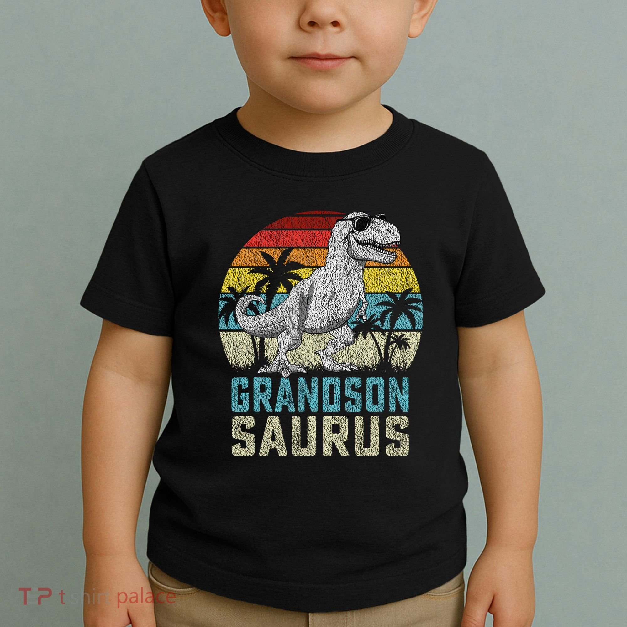 Grandsonsaurus T Rex Dinosaur Grandson Saurus Family Toddler T-Shirt