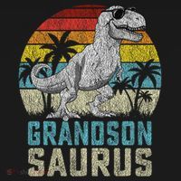 Grandsonsaurus T Rex Dinosaur Grandson Saurus Family Toddler T-Shirt thumb 4