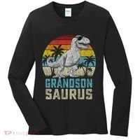 Grandsonsaurus T Rex Dinosaur Grandson Saurus Family Women's Long Sleeve Shirt thumb 0