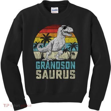 Grandsonsaurus T Rex Dinosaur Grandson Saurus Family Kids Sweatshirt