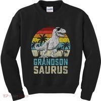 Grandsonsaurus T Rex Dinosaur Grandson Saurus Family Kids Sweatshirt thumb 0