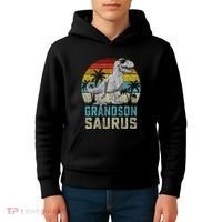 Grandsonsaurus T Rex Dinosaur Grandson Saurus Family Kids Hoodie thumb 4