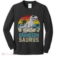 Grandsonsaurus T Rex Dinosaur Grandson Saurus Family Kids Long Sleeve Shirt thumb 0