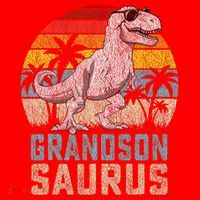Grandsonsaurus T Rex Dinosaur Grandson Saurus Family Santa Hat thumb 1