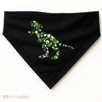 Green T Rex Polka Dot Dinosaur International Dot Day USA-Made Doggie Bandana thumb 0