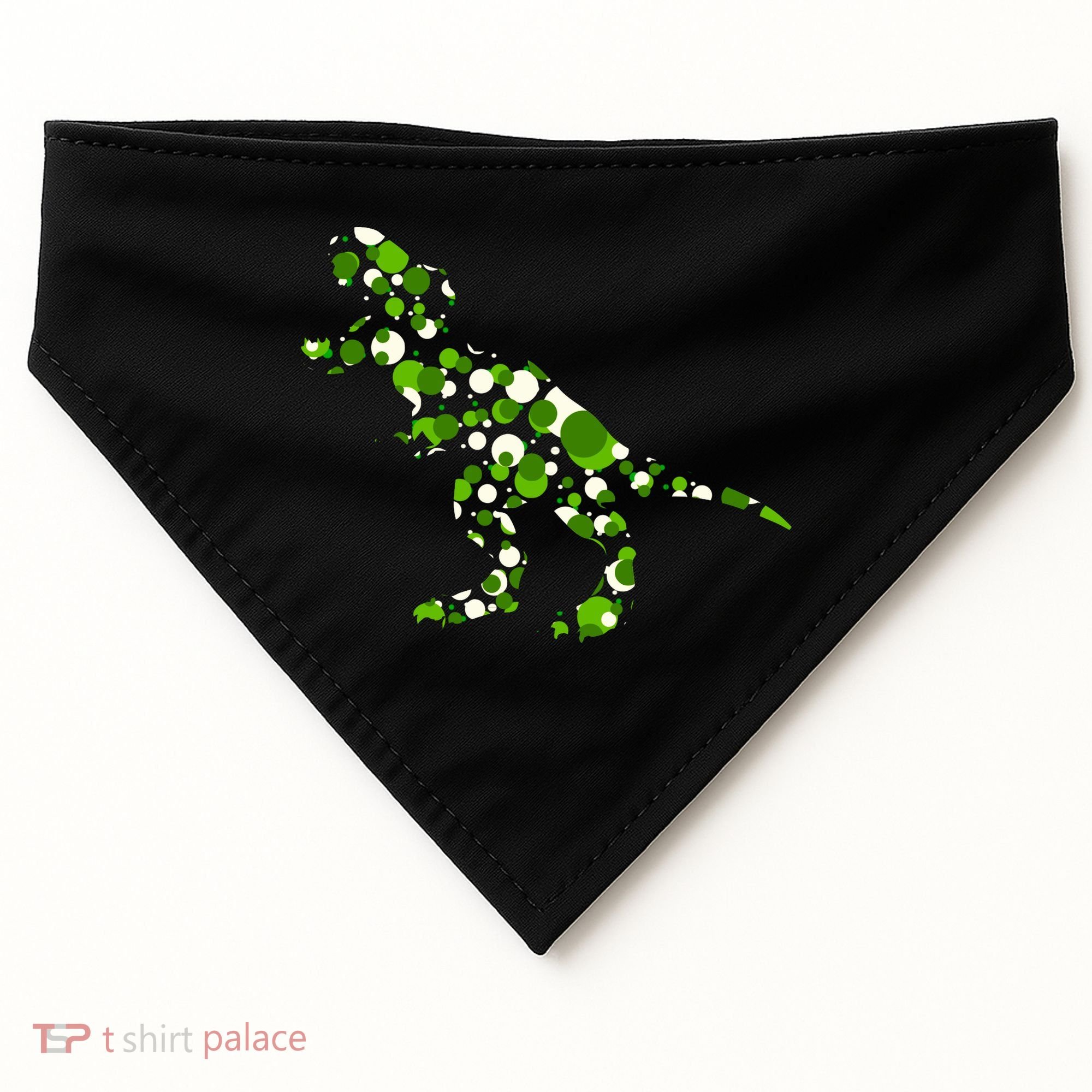 Green T Rex Polka Dot Dinosaur International Dot Day USA-Made Doggie Bandana