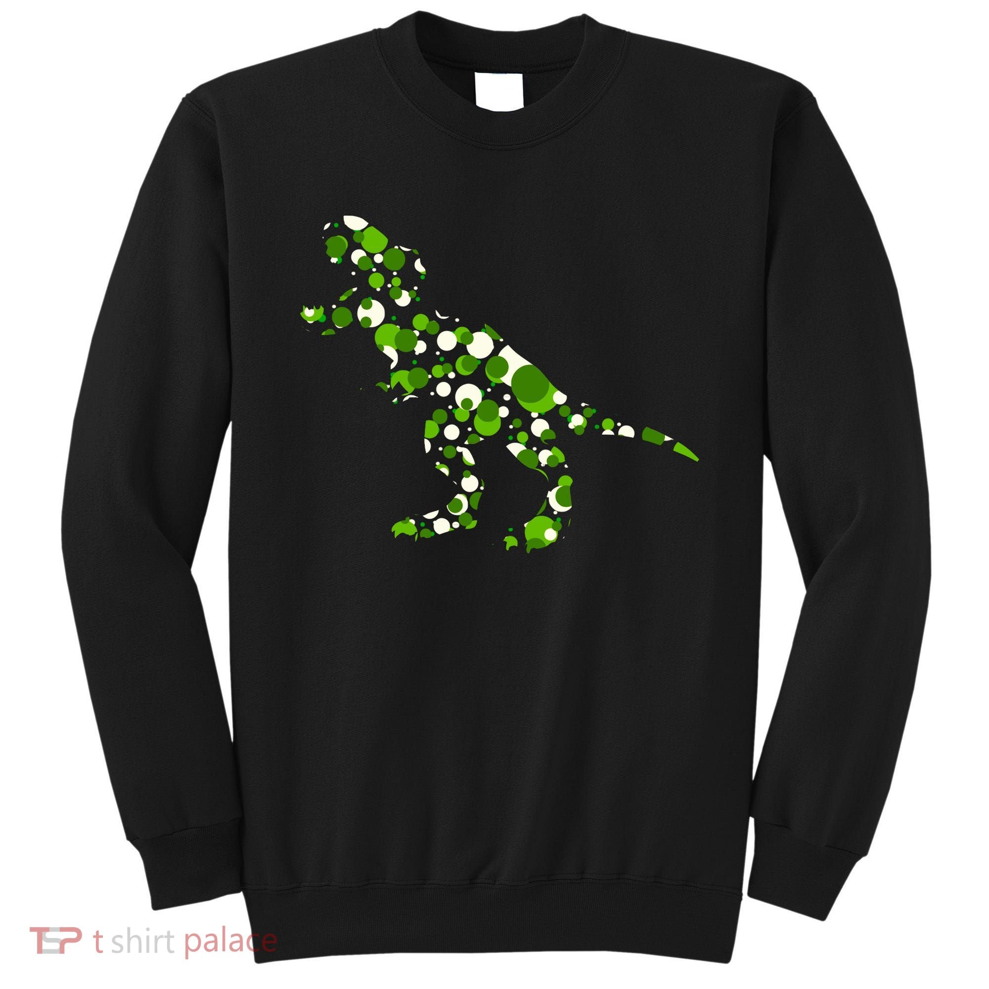 Green T Rex Polka Dot Dinosaur International Dot Day Sweatshirt