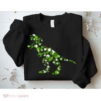 Green T Rex Polka Dot Dinosaur International Dot Day Sweatshirt thumb 2