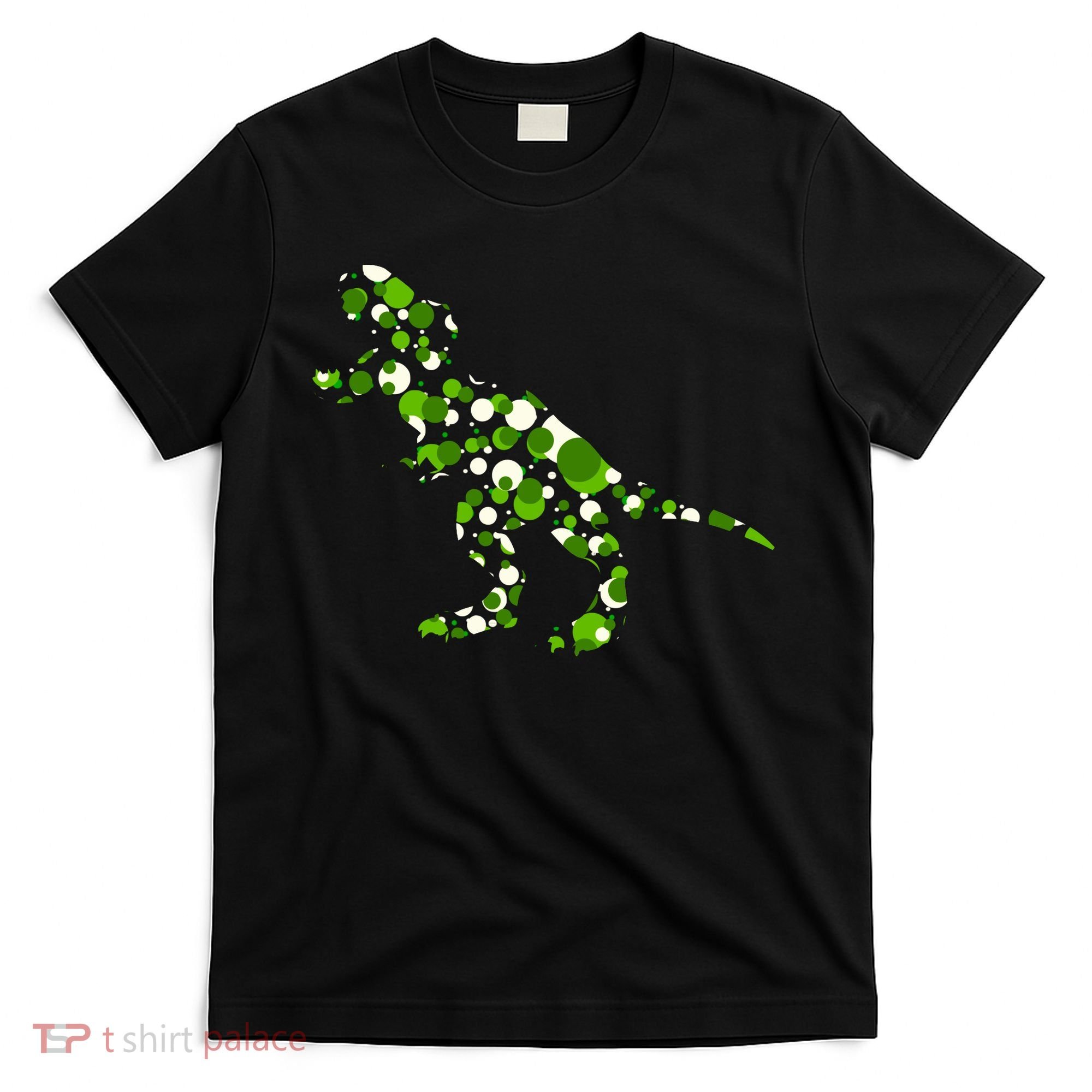 Green T Rex Polka Dot Dinosaur International Dot Day T-Shirt