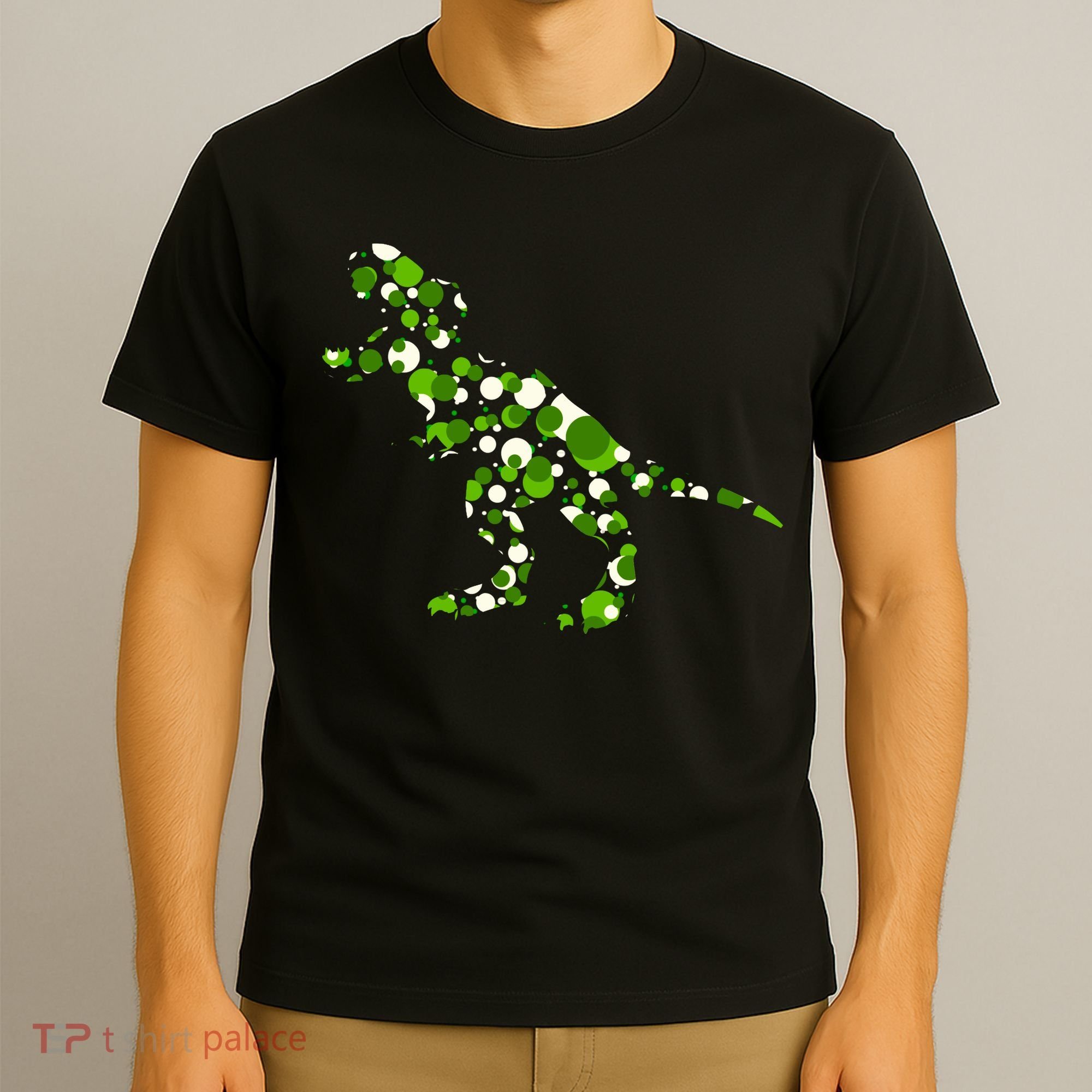 Green T Rex Polka Dot Dinosaur International Dot Day T-Shirt