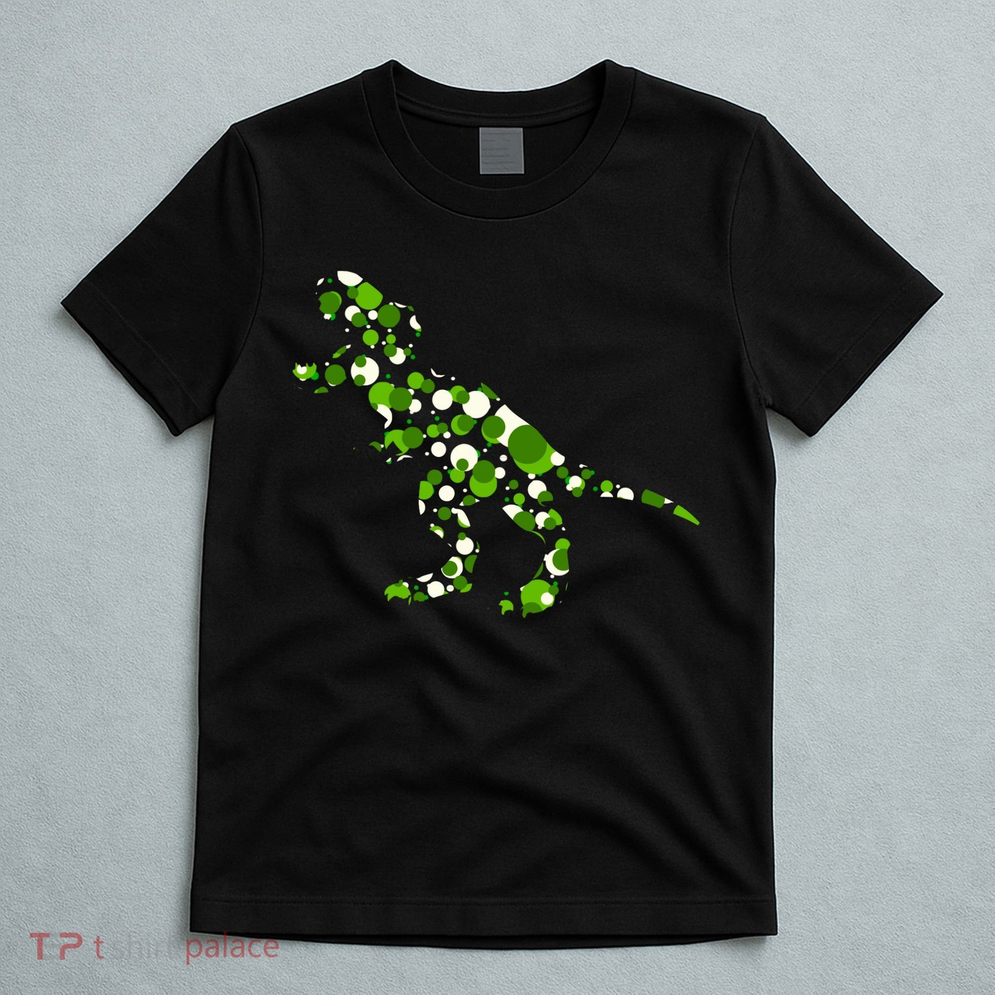 Green T Rex Polka Dot Dinosaur International Dot Day T-Shirt