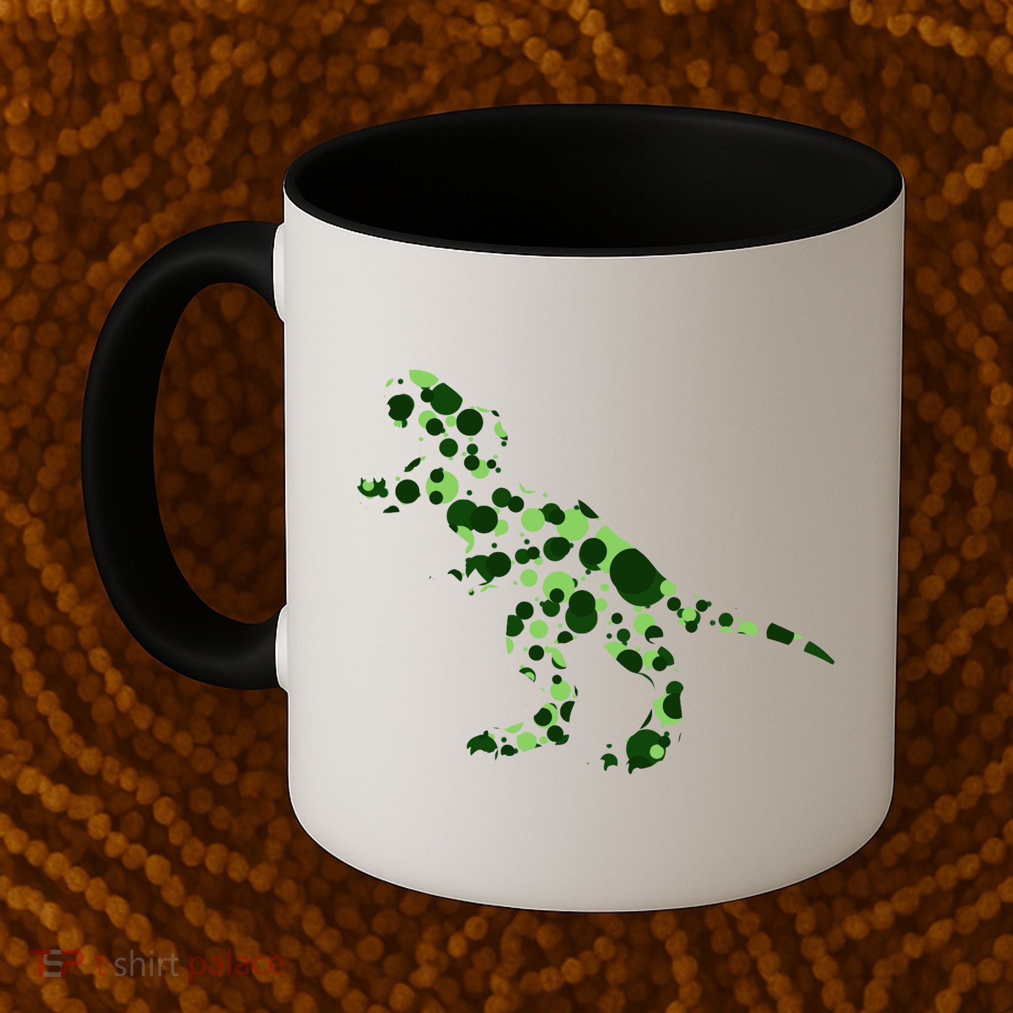 Green T Rex Polka Dot Dinosaur International Dot Day Coffee Mug