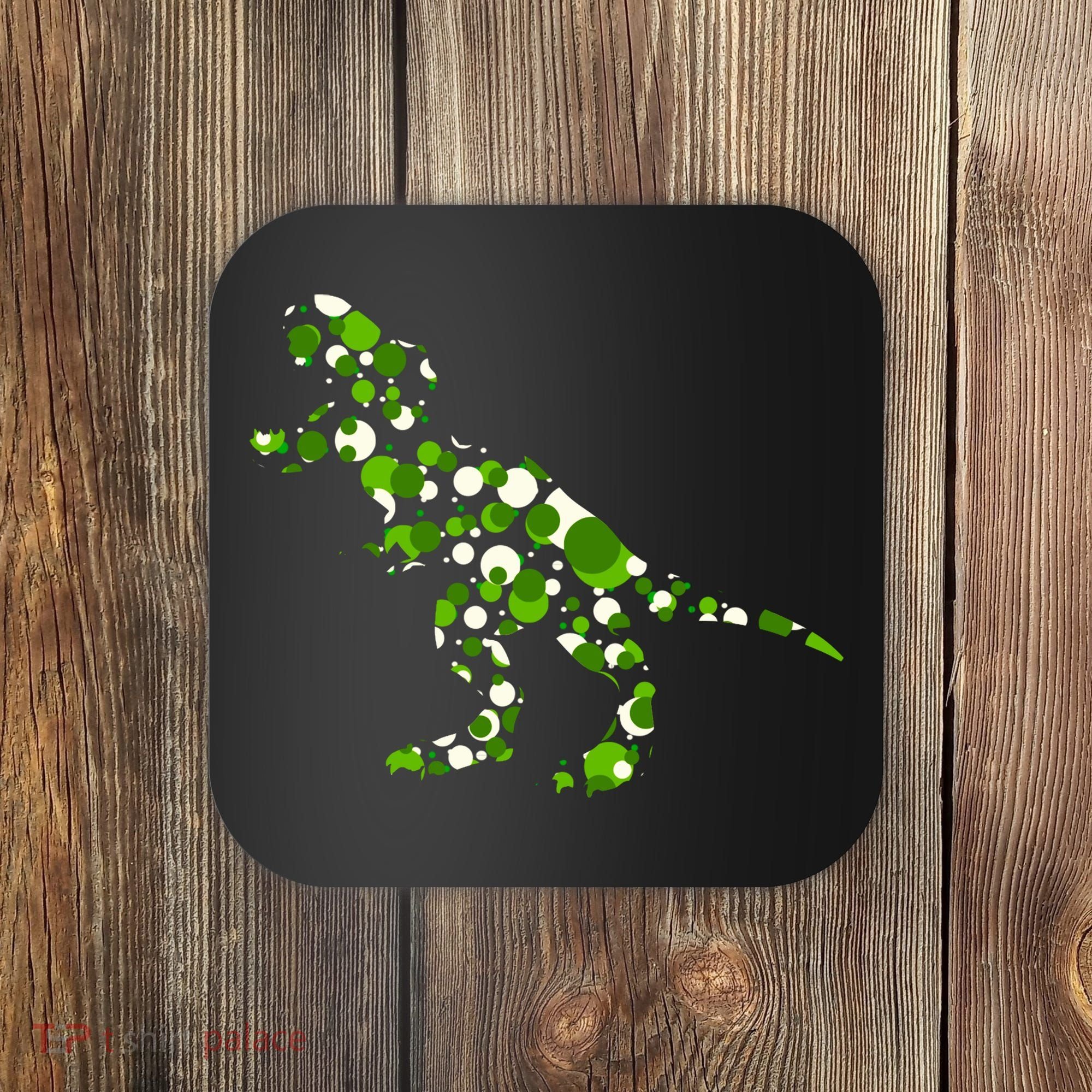 Green T Rex Polka Dot Dinosaur International Dot Day Coaster