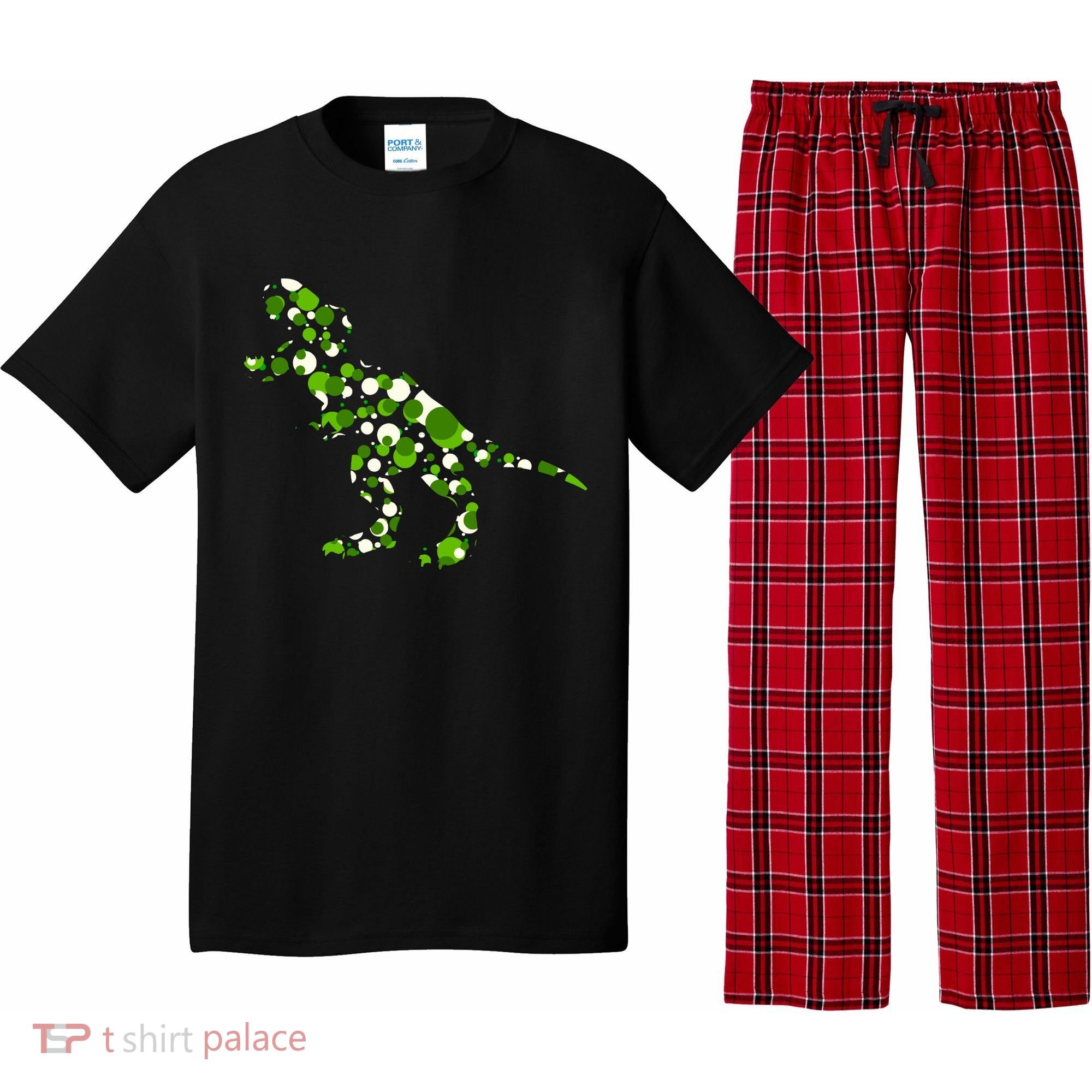 Green T Rex Polka Dot Dinosaur International Dot Day Pajama Set
