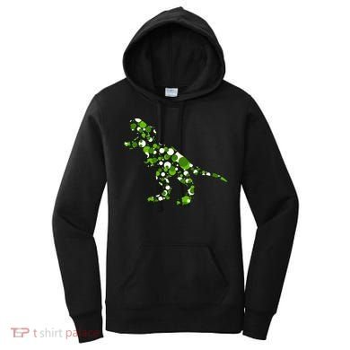 Green T Rex Polka Dot Dinosaur International Dot Day Women's Hoodie