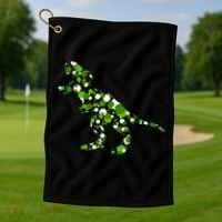 Green T Rex Polka Dot Dinosaur International Dot Day Golf Towel thumb 1