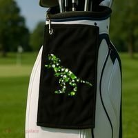 Green T Rex Polka Dot Dinosaur International Dot Day Golf Towel thumb 2