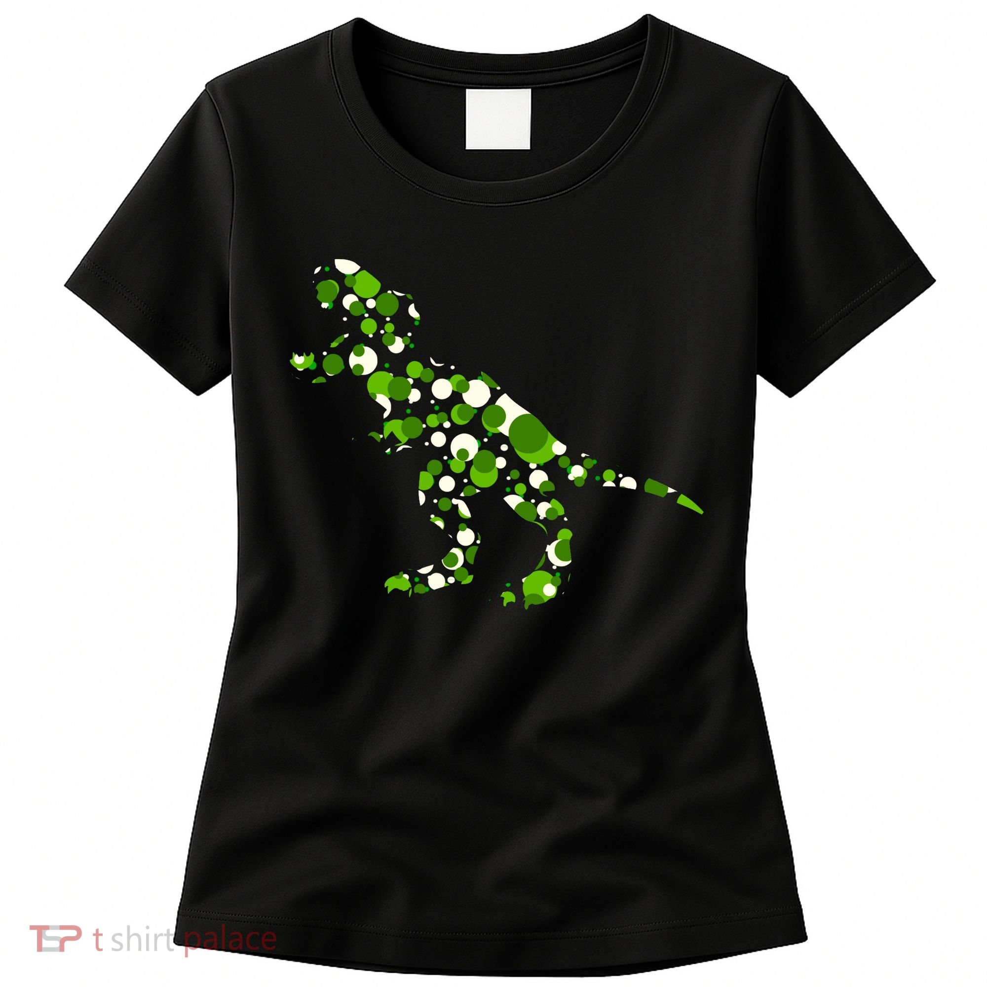 Green T Rex Polka Dot Dinosaur International Dot Day Women's T-Shirt