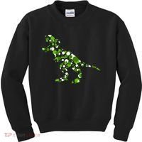 Green T Rex Polka Dot Dinosaur International Dot Day Kids Sweatshirt thumb 0