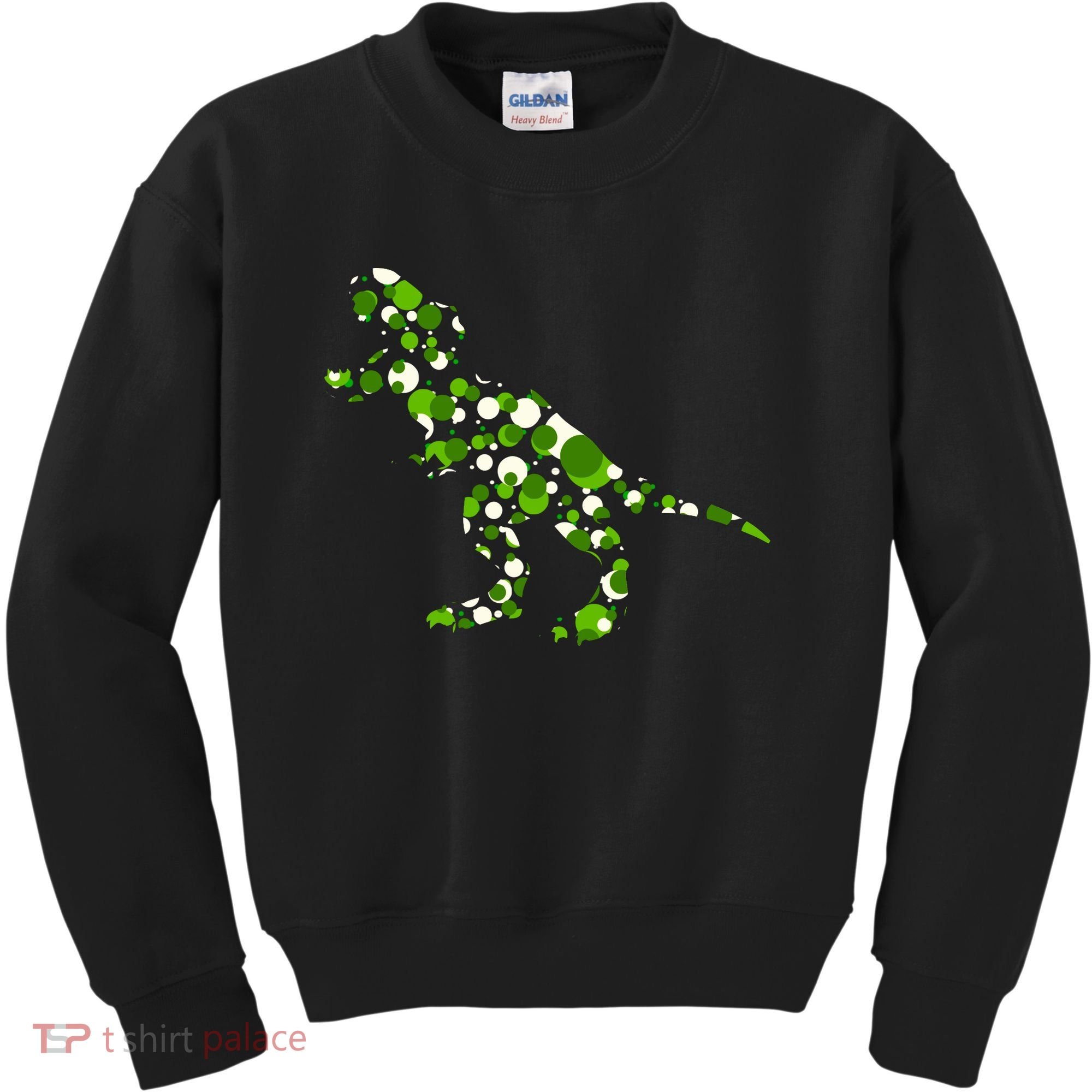 Green T Rex Polka Dot Dinosaur International Dot Day Kids Sweatshirt