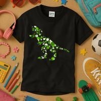 Green T Rex Polka Dot Dinosaur International Dot Day Kids T-Shirt thumb 3