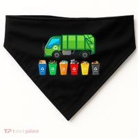 Garbage Truck Reuse Recycle Trash Collector Earth Day USA-Made Doggie Bandana thumb 0