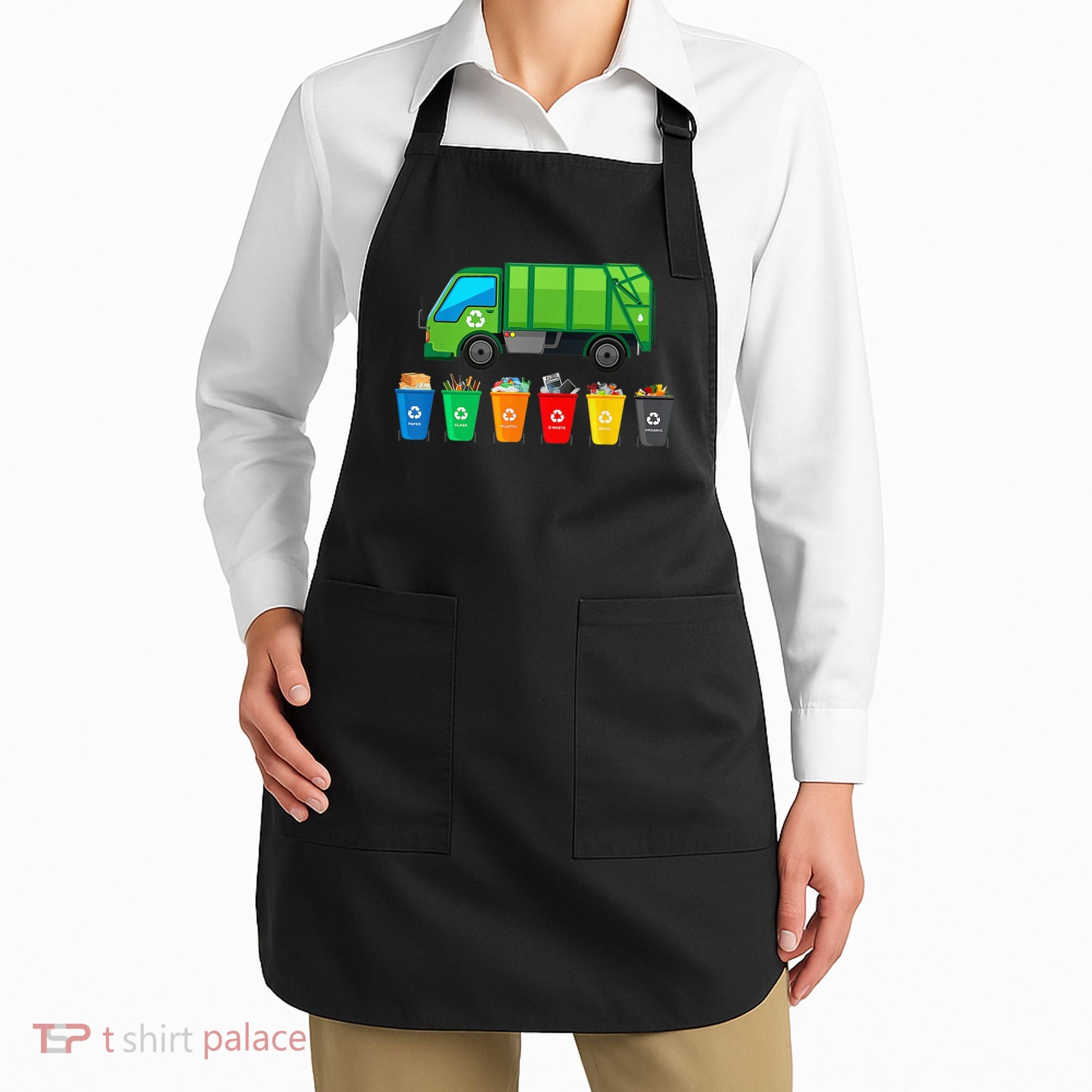 Garbage Truck Reuse Recycle Trash Collector Earth Day Apron