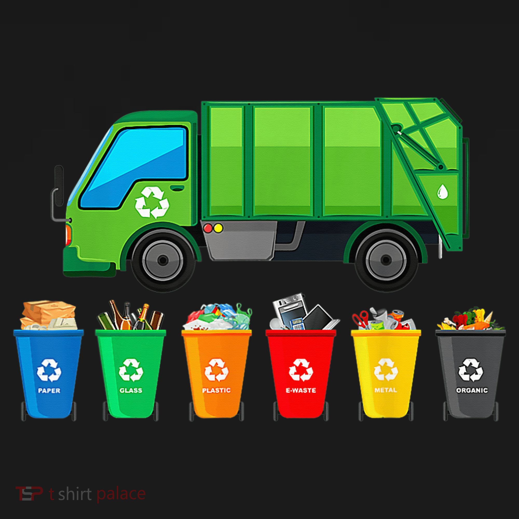 Garbage Truck Reuse Recycle Trash Collector Earth Day Women's Hoodie