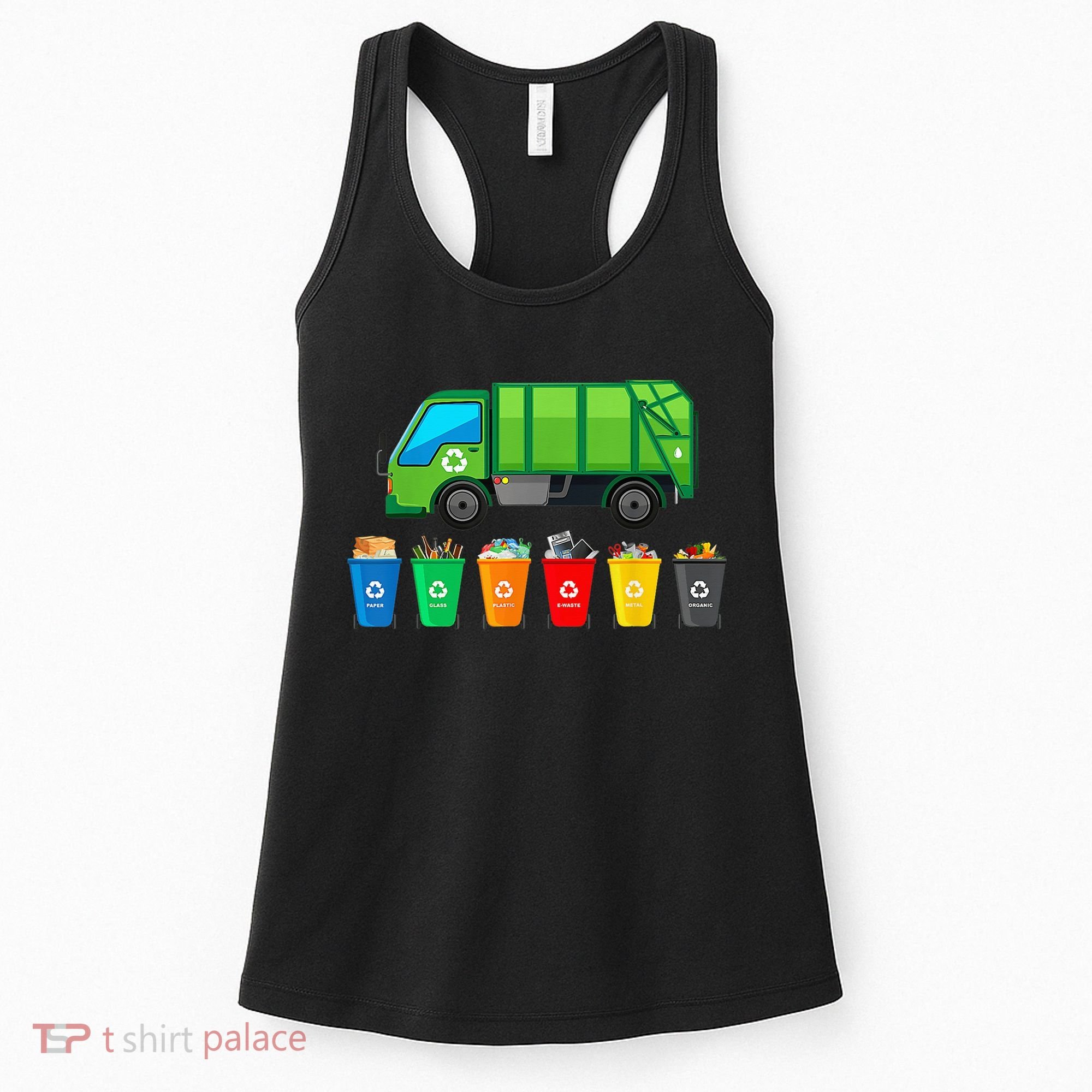 Garbage Truck Reuse Recycle Trash Collector Earth Day Women's Tank Top