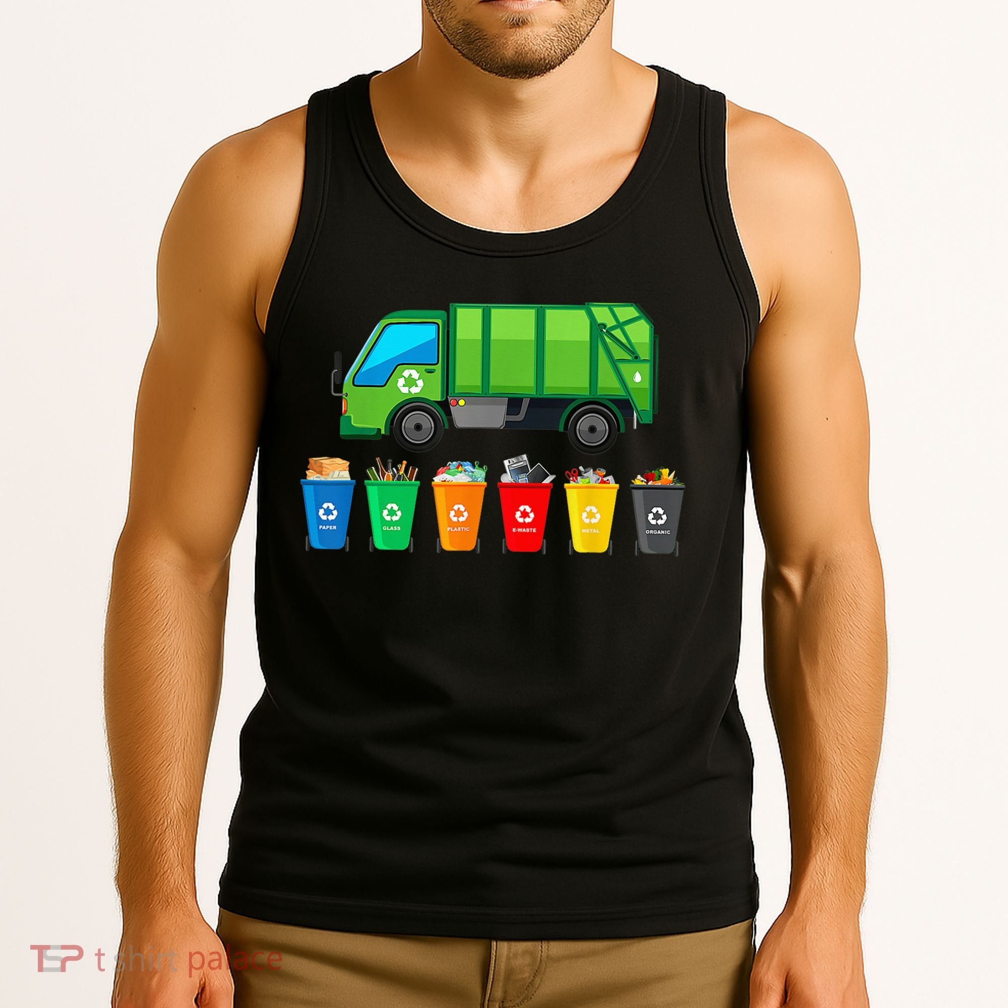Garbage Truck Reuse Recycle Trash Collector Earth Day Tank Top