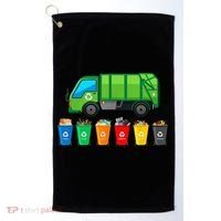 Garbage Truck Reuse Recycle Trash Collector Earth Day Golf Towel thumb 0